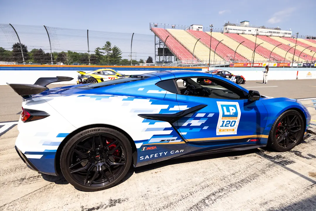 Image of race car with LP logo on it