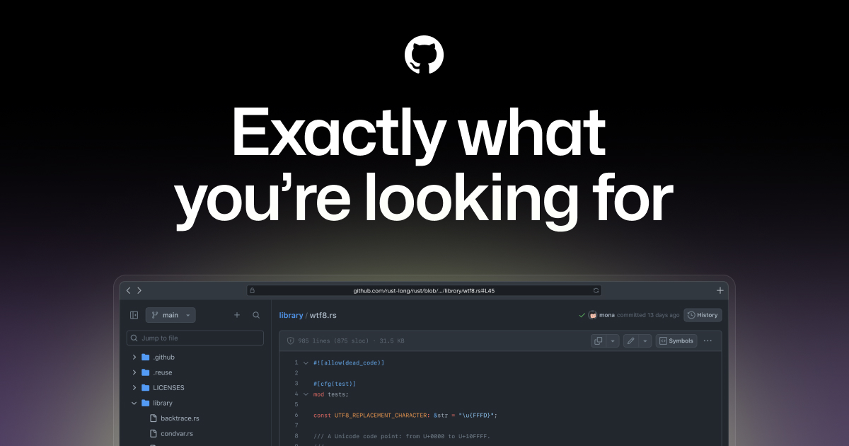 Pesquisa de código no GitHub · GitHub