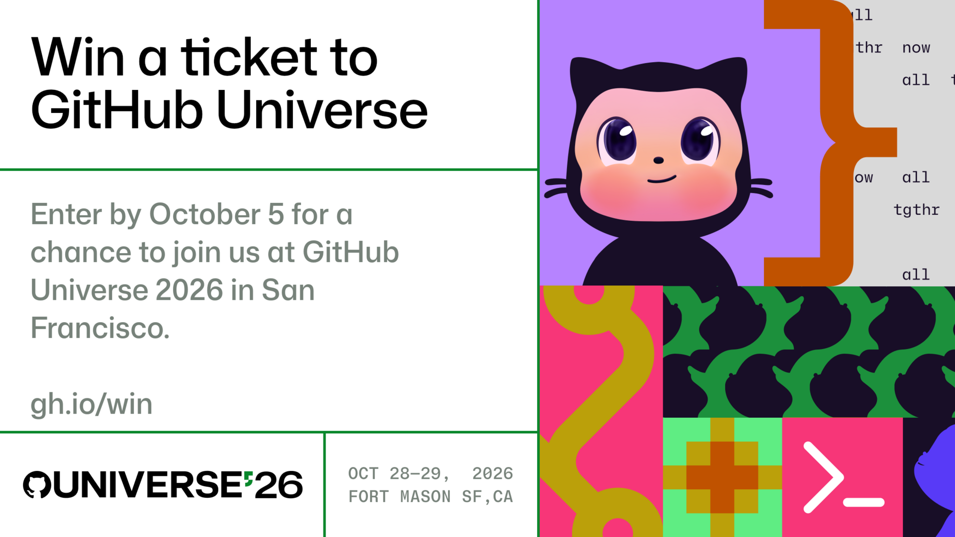 GitHub Universe 2026 Ticket Giveaway