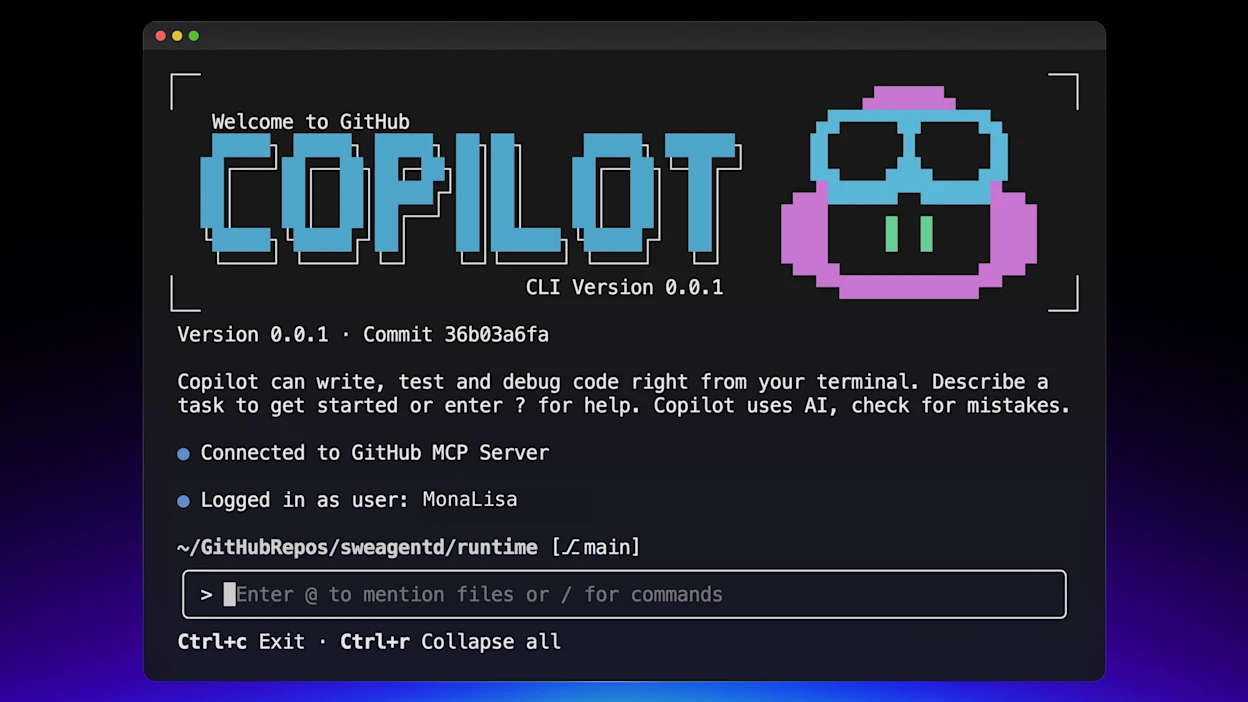GitHub Copilot CLI running in a terminal window