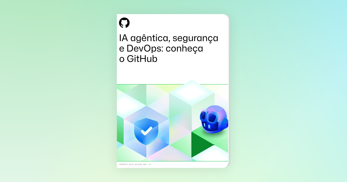 Dark-themed image with GitHub-inspired shapes and illustrations scattered across the background. Foreground text reads: "Generative AI, Security, and DevOps: Meet GitHub," followed by a subheading that says, "Empower your developer teams with the tools they need to work smarter, faster, and more collaboratively." The design emphasizes innovation and teamwork.