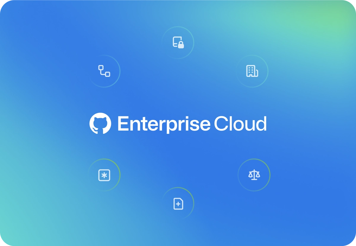  Enterprise Cloud surrounded by 6 icons representing features of the platform