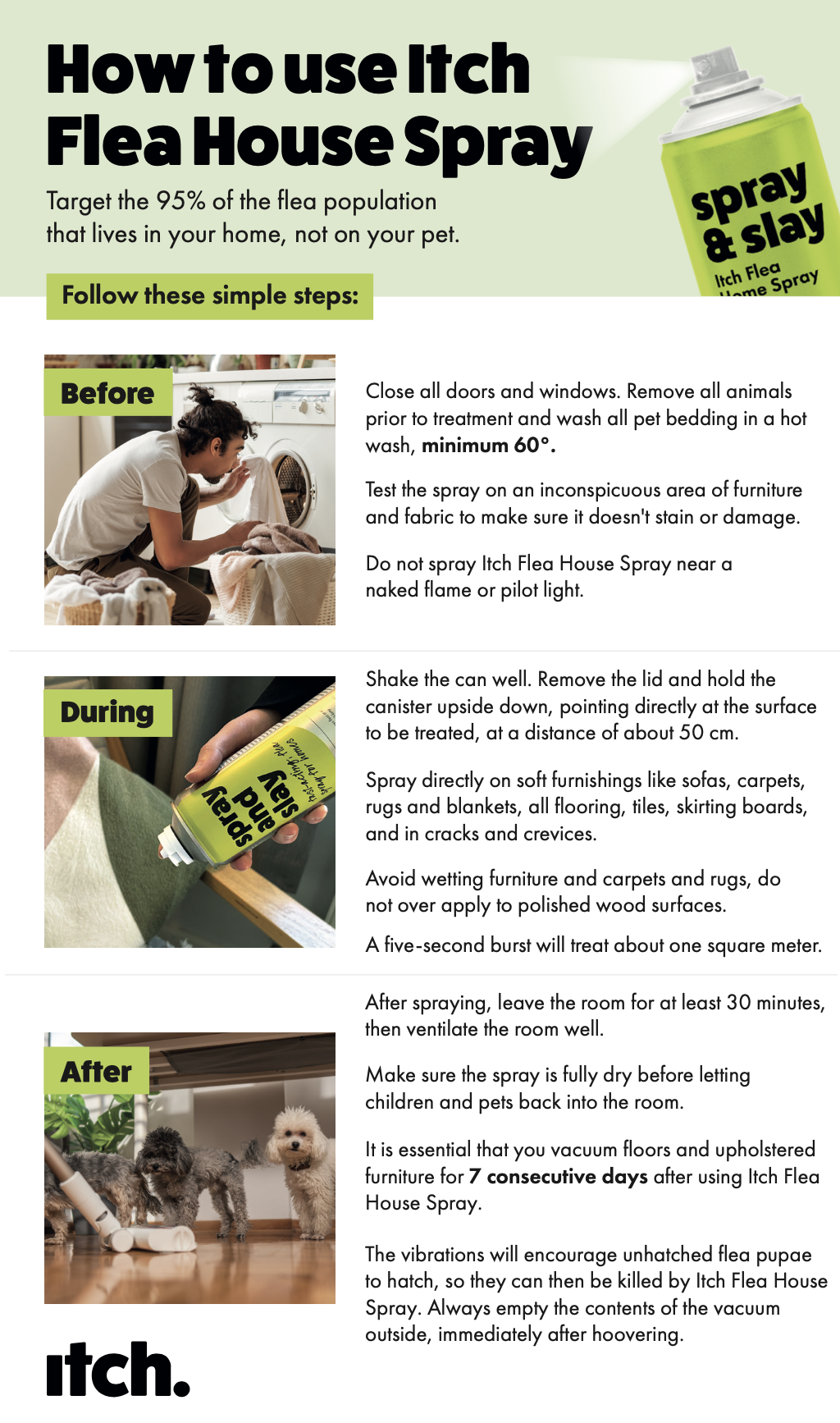 How to use a household flea spray in house. Step by step guide to get rid of fleas in the home.</br>