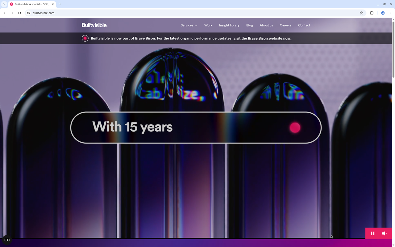 Screenshot of the Builtvisible homepage