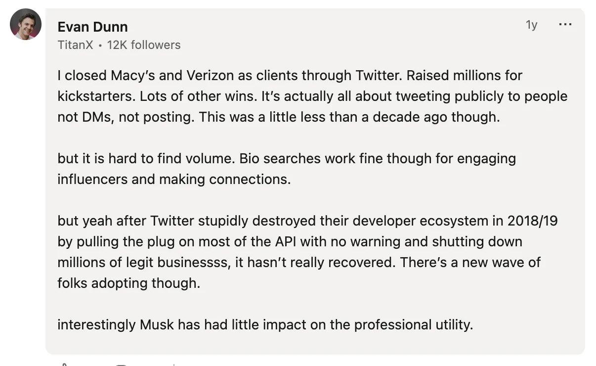User sharing experience on Tweeting in public