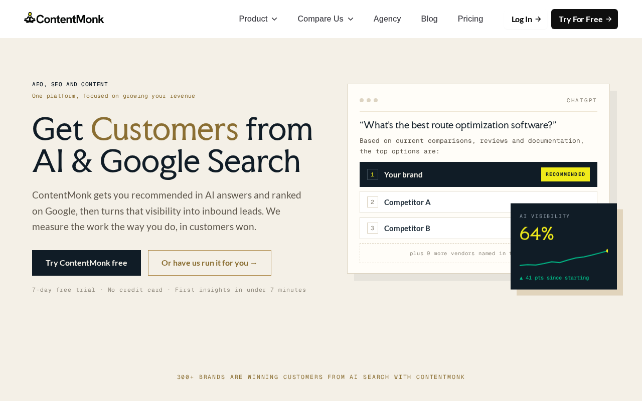 Screenshot of the ContentMonk homepage
