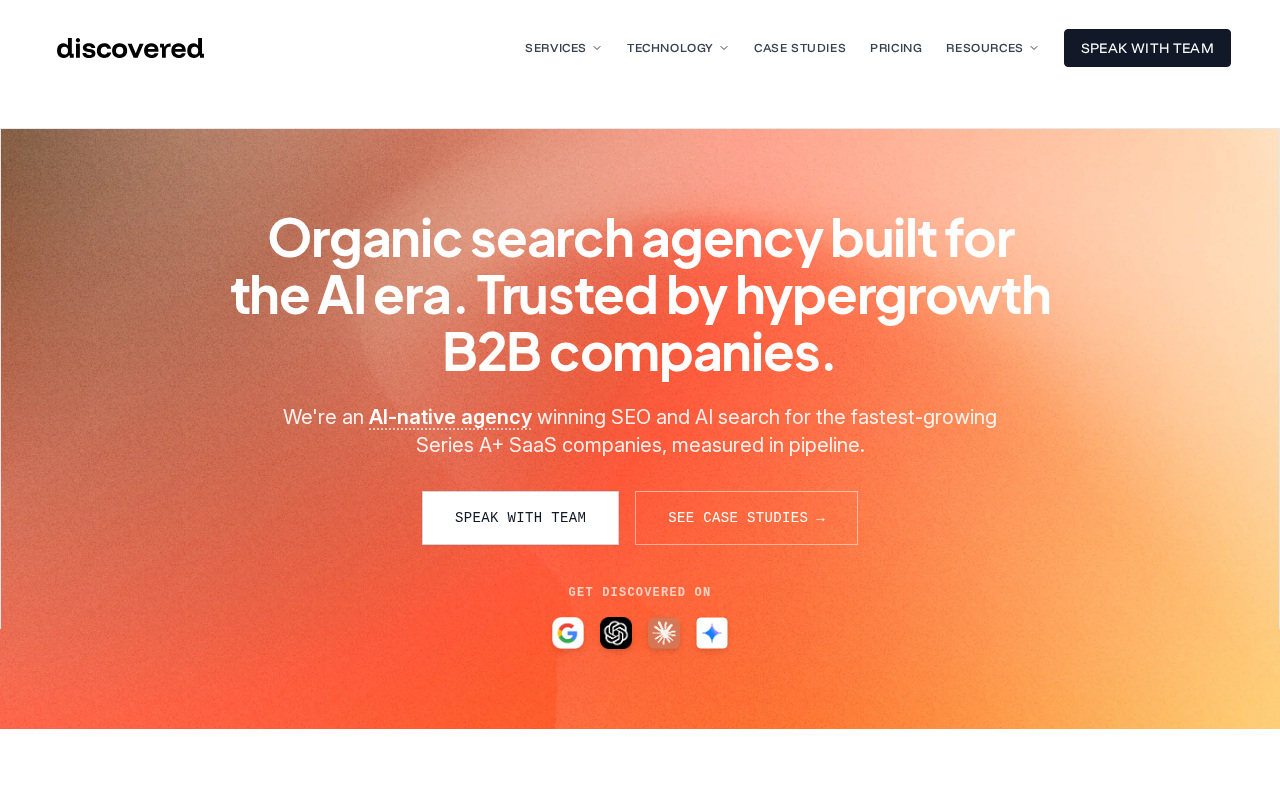 Discovered Labs homepage screenshot
