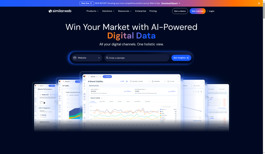 Screenshot of the Similarweb AI Brand Visibility homepage