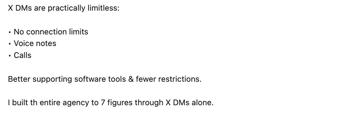 User sharing experience in X DM strategy
