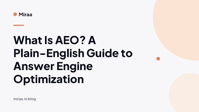 What Is AEO? A Plain-English Guide to Answer Engine Optimization (banner v2)
