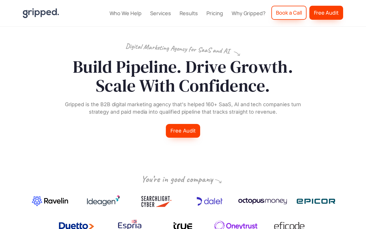 Screenshot of the Gripped homepage