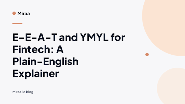 E-E-A-T and YMYL for Fintech: A Plain-English Explainer (banner v2)