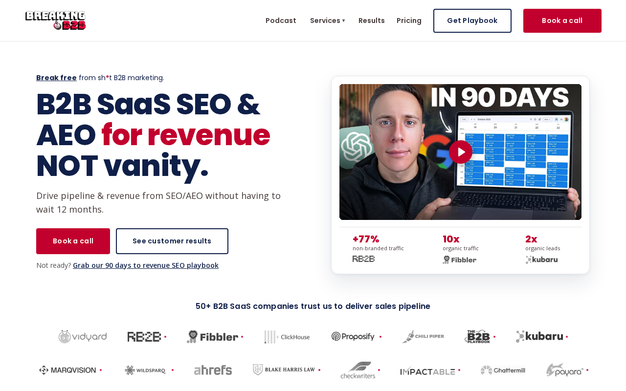 Breaking B2B homepage screenshot