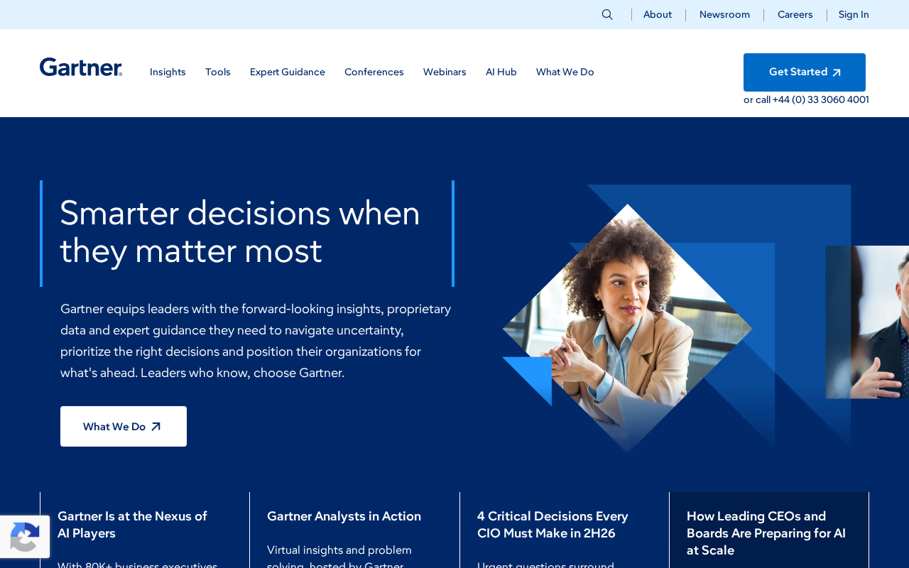 Gartner homepage screenshot