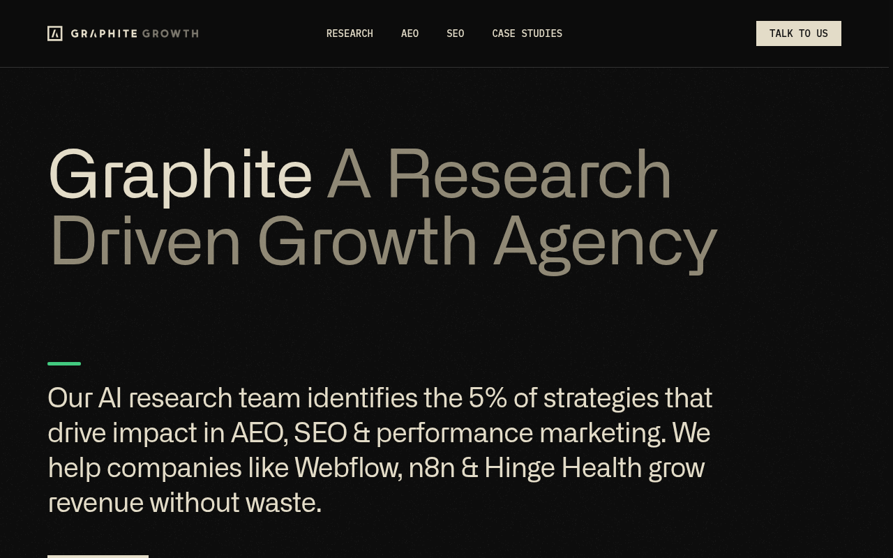 Screenshot of the Graphite homepage