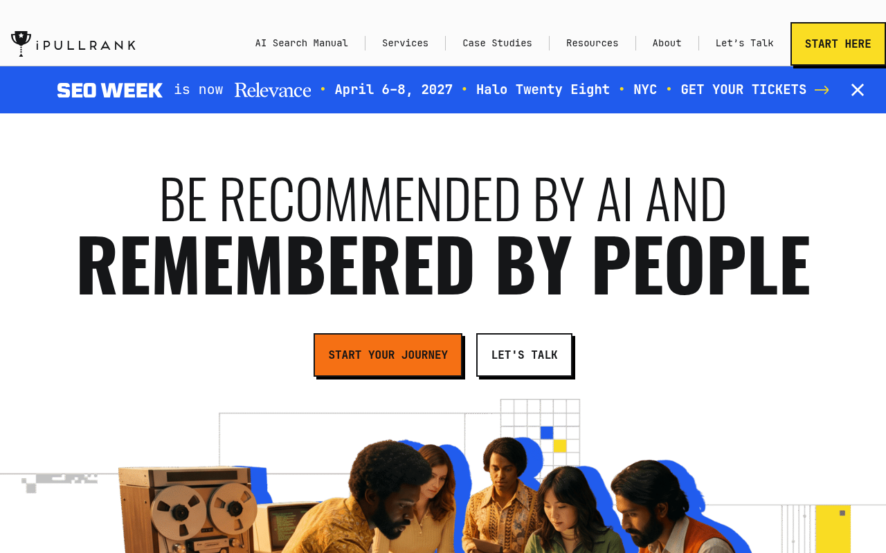 Screenshot of the iPullRank homepage