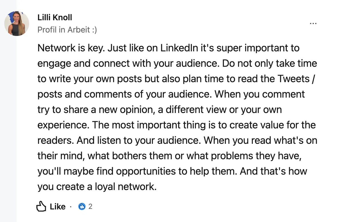 User sharing experience about engaging on X