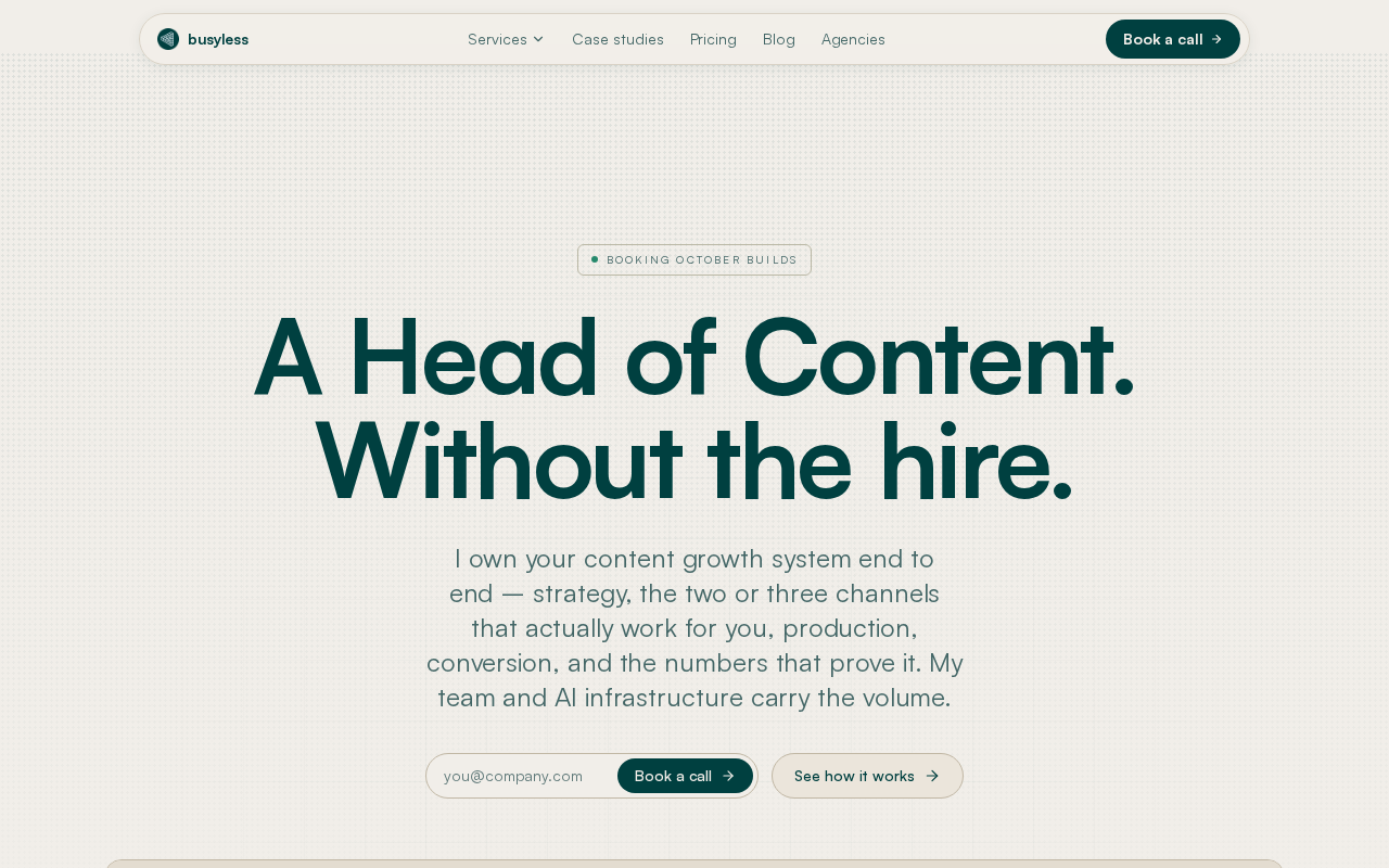 busyless homepage screenshot