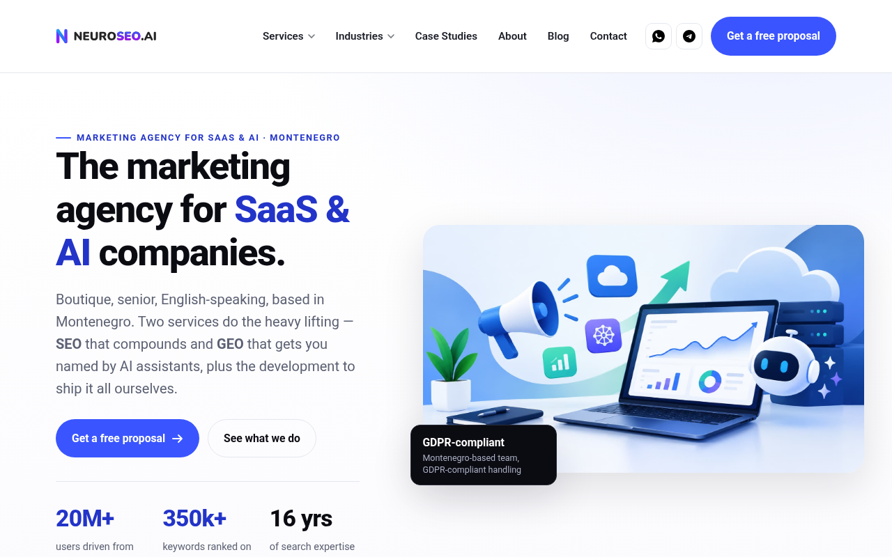 NeuroSEO homepage screenshot