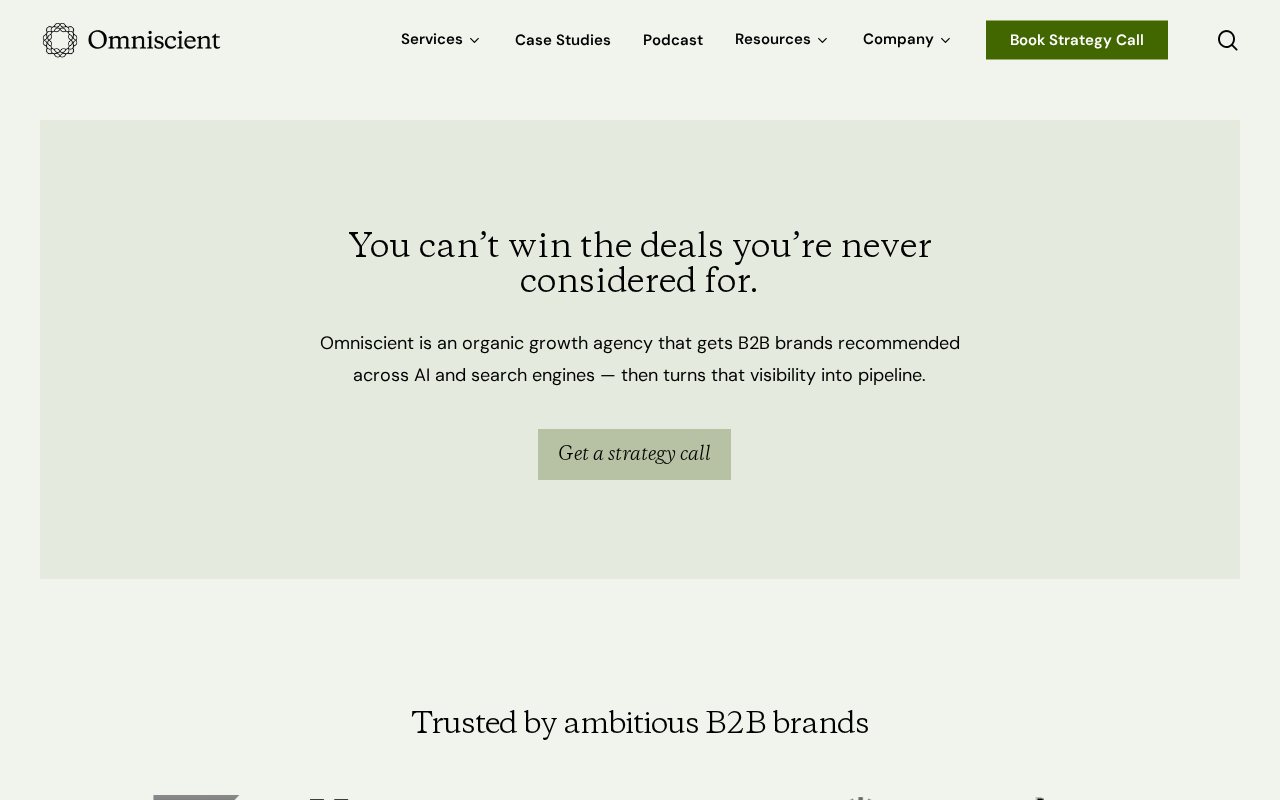 Screenshot of the Omniscient Digital homepage