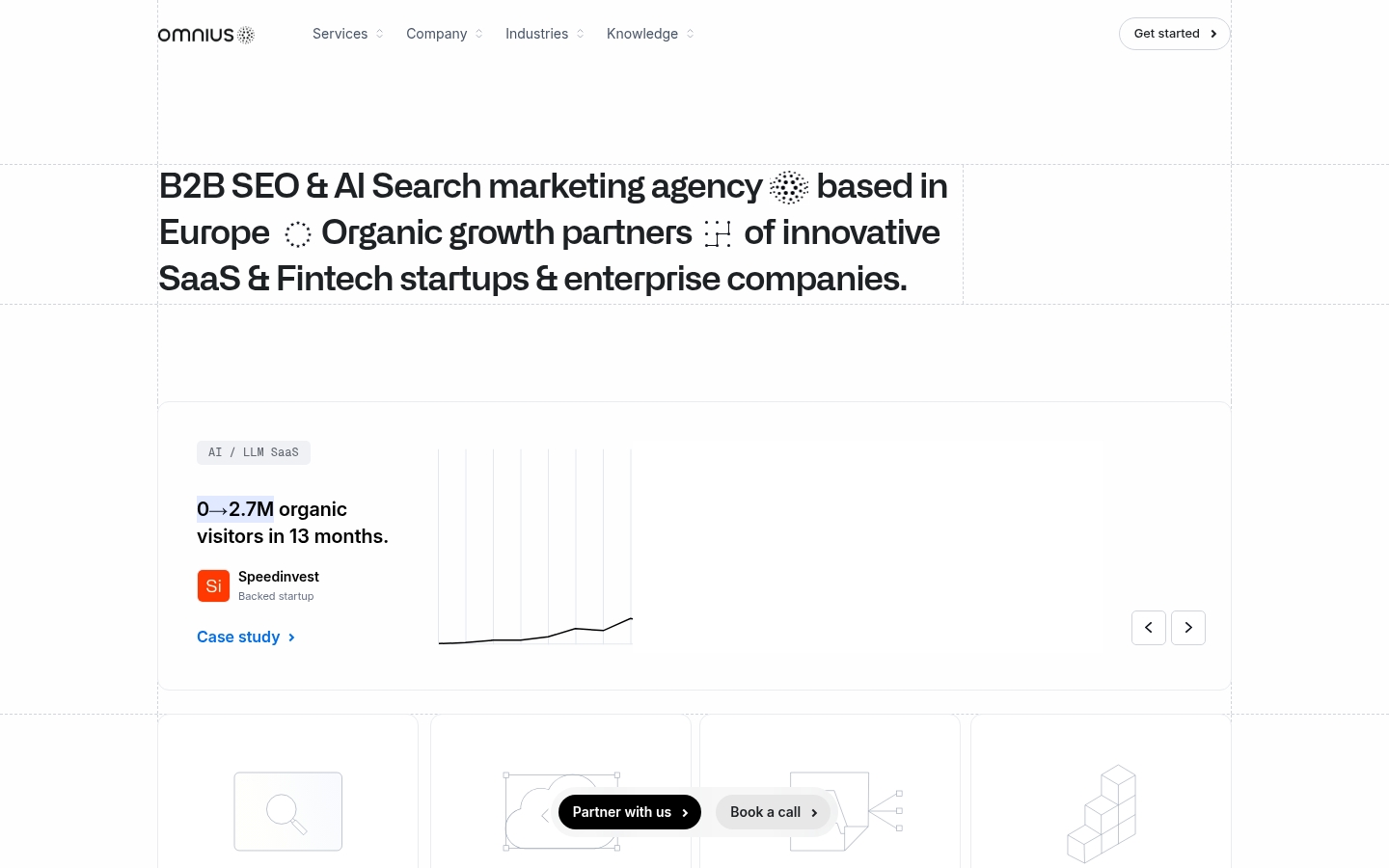 Screenshot of the Omnius homepage