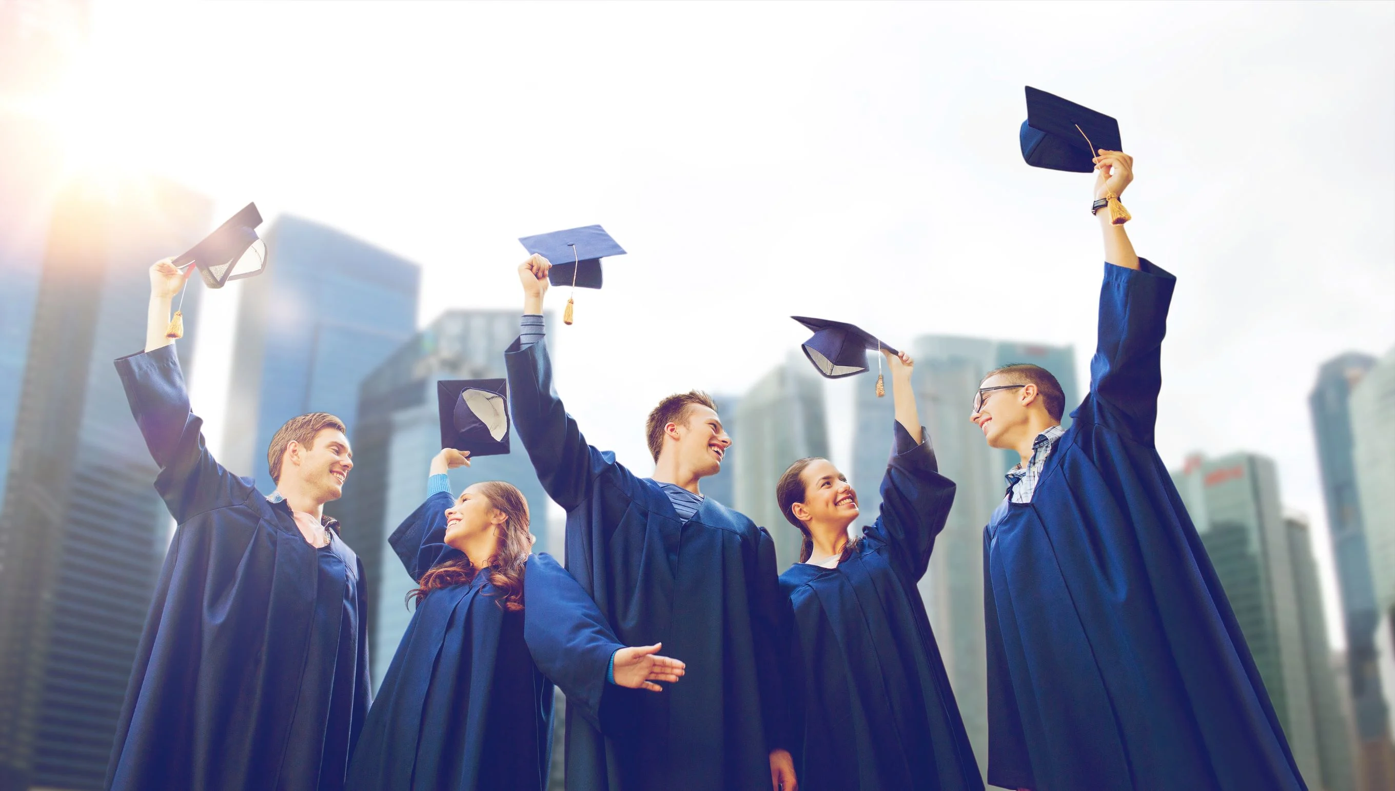 Group of students celebrating graduation