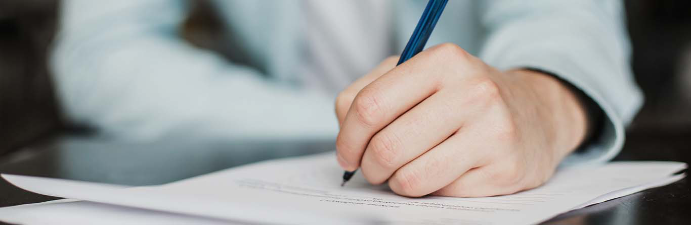 a man taking IELTS test