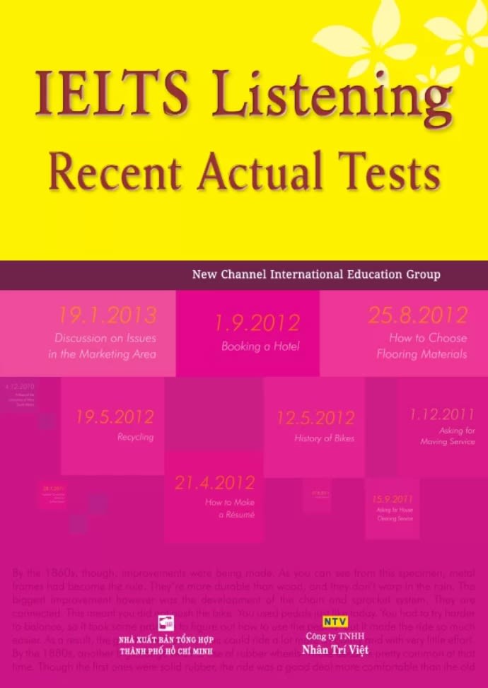 Sách luyện nghe IELTS Recent Actual Listening Test