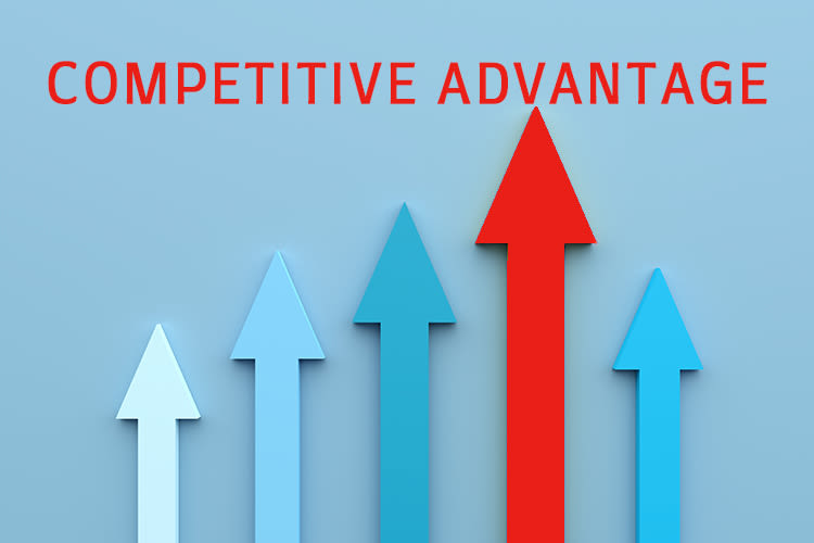 competitive advantage concept. Progress and success.