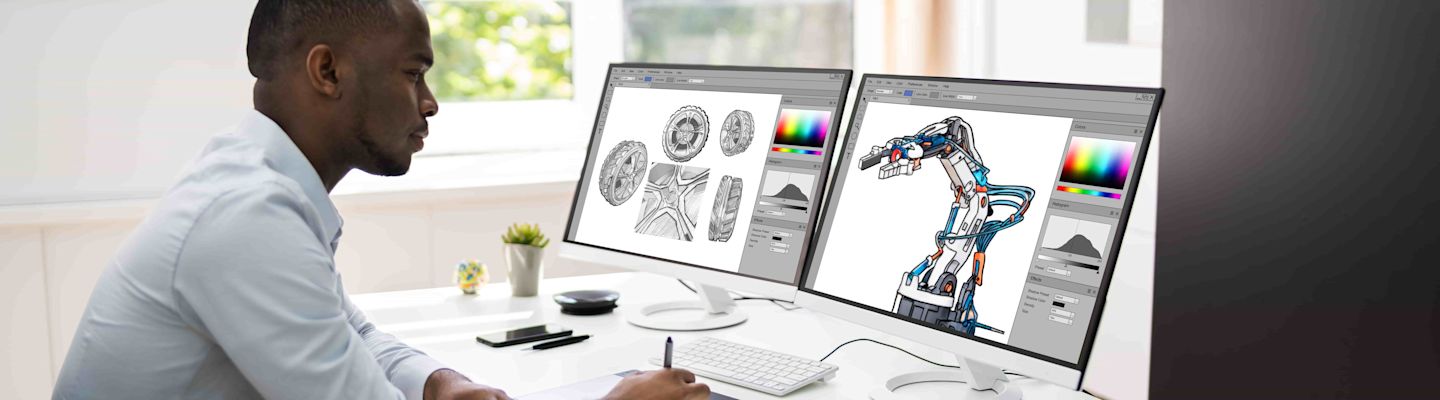 A male UX designer at work
