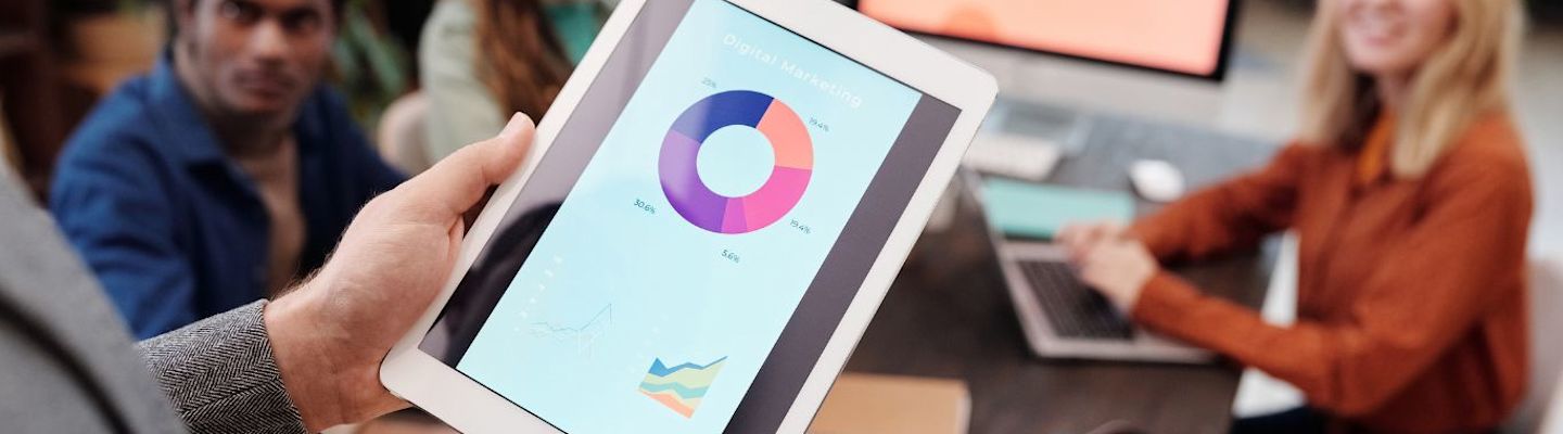 A screen showing statistics