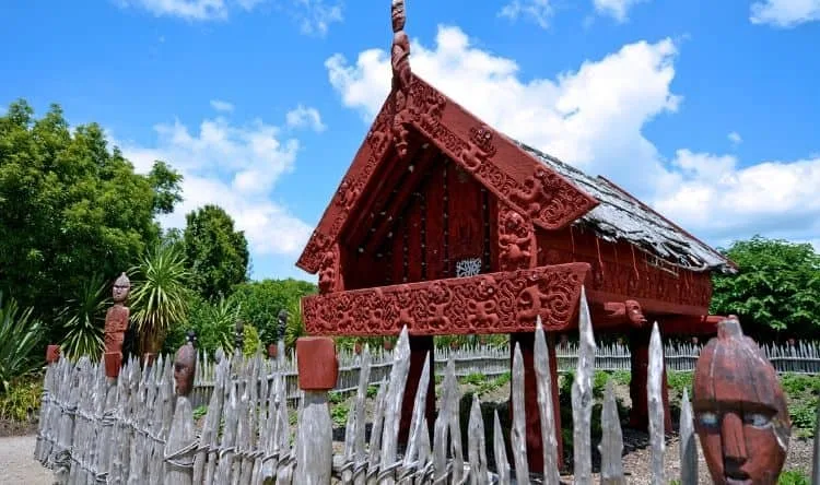 View of a traditional built structure at the Hamilton Garden