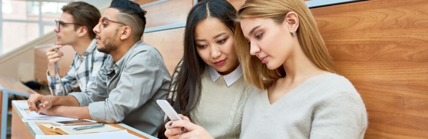 University students are studying together