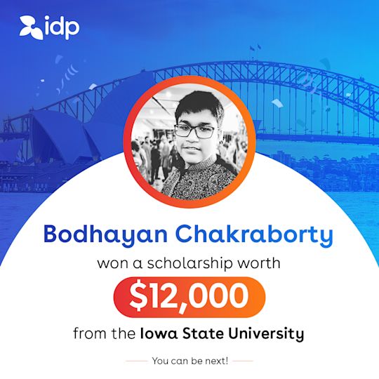 Bodhayan Chakraborty won scholarship worth 1200$