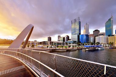 A skyline of Perth, a city in Australia