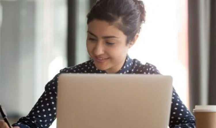 A female student preparing and practicing. 