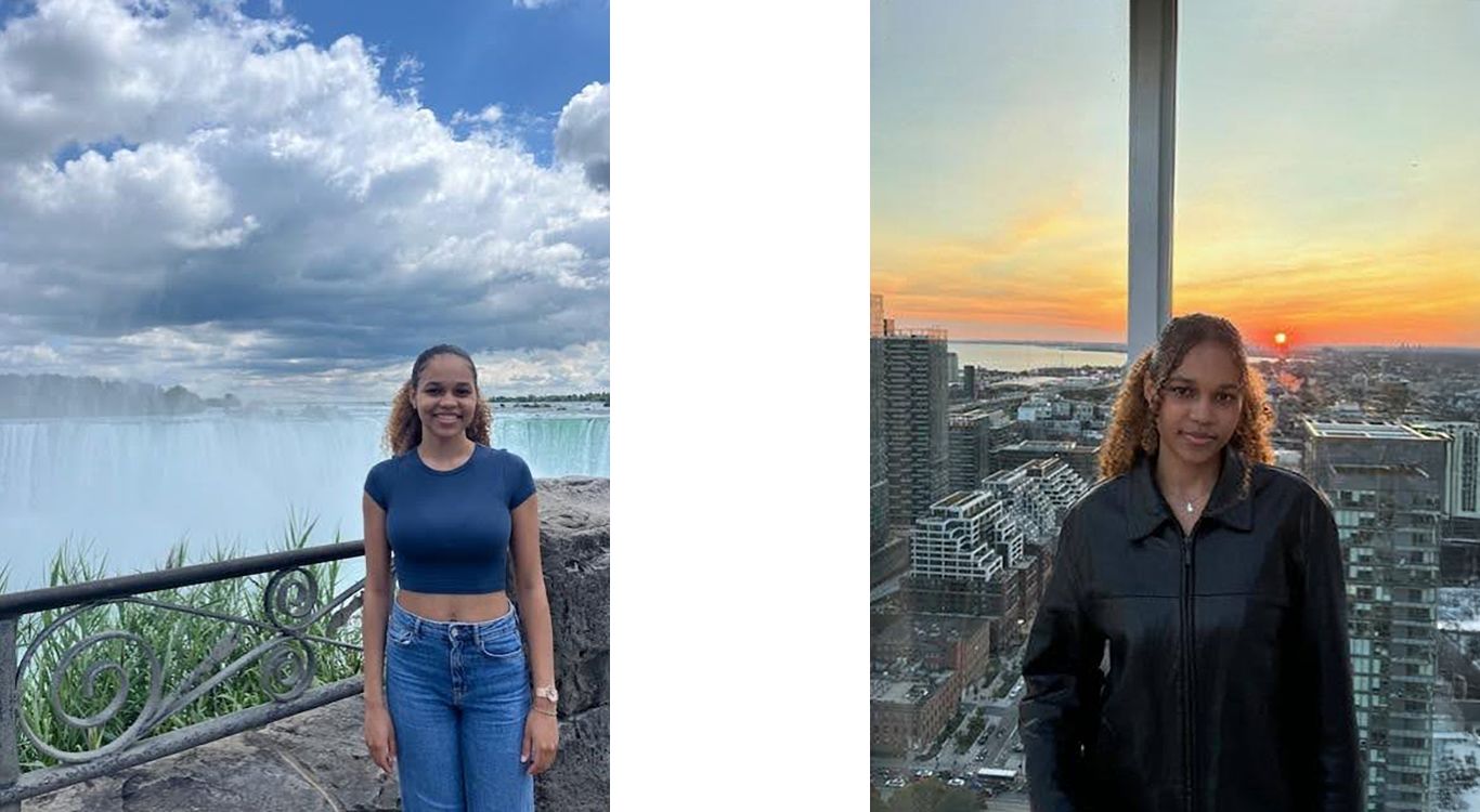 Side by side images of Ariana