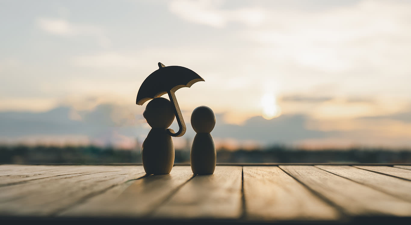 Cute wooden carved figures representing protection