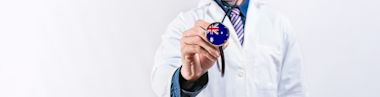 Australia healthcare system, doctor holding stethoscope. Australia health and medical insurance concept