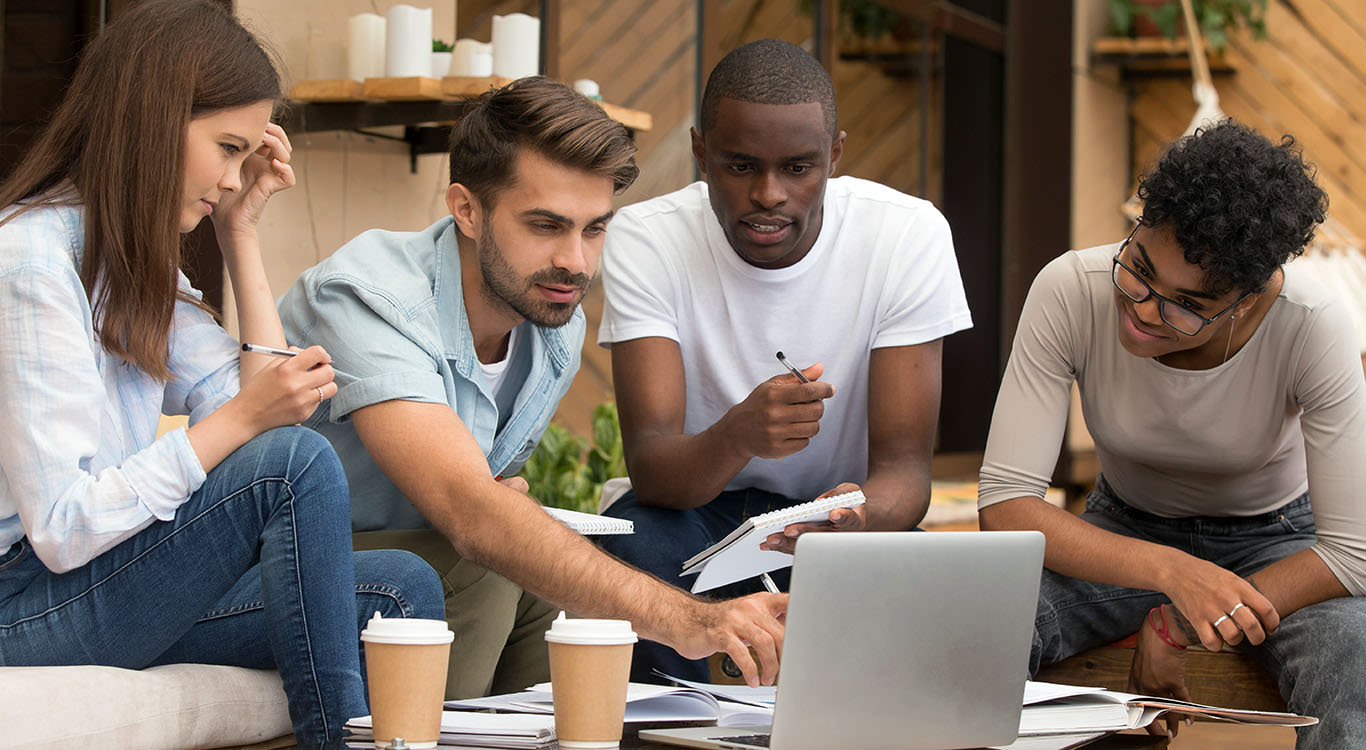 A group of students working together