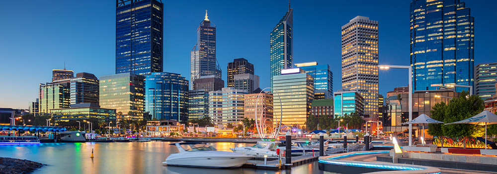 Perth Australia at dusk