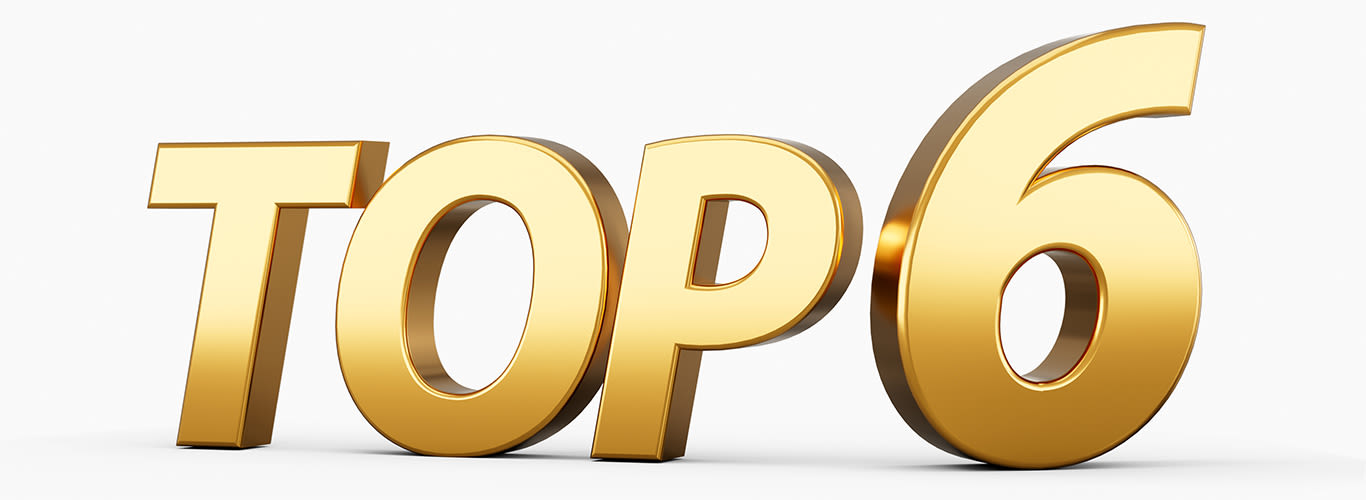 3d Golden Shiny Top 6 Text Top Six 3d Text Isolated On White Background