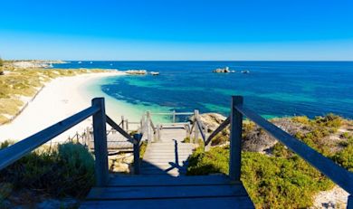 Boardwalk of beach in Perth