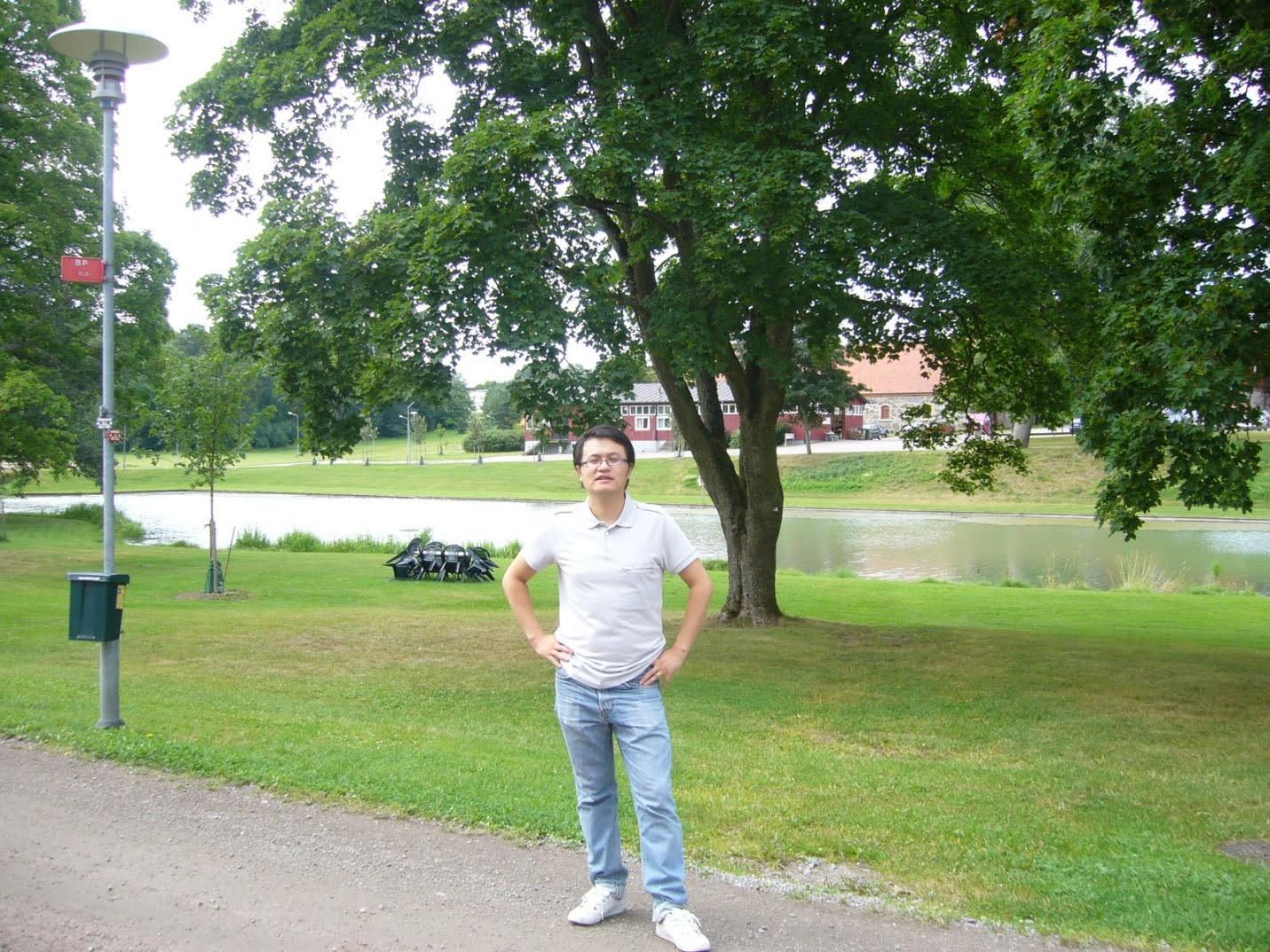 Alex Liang in a park
