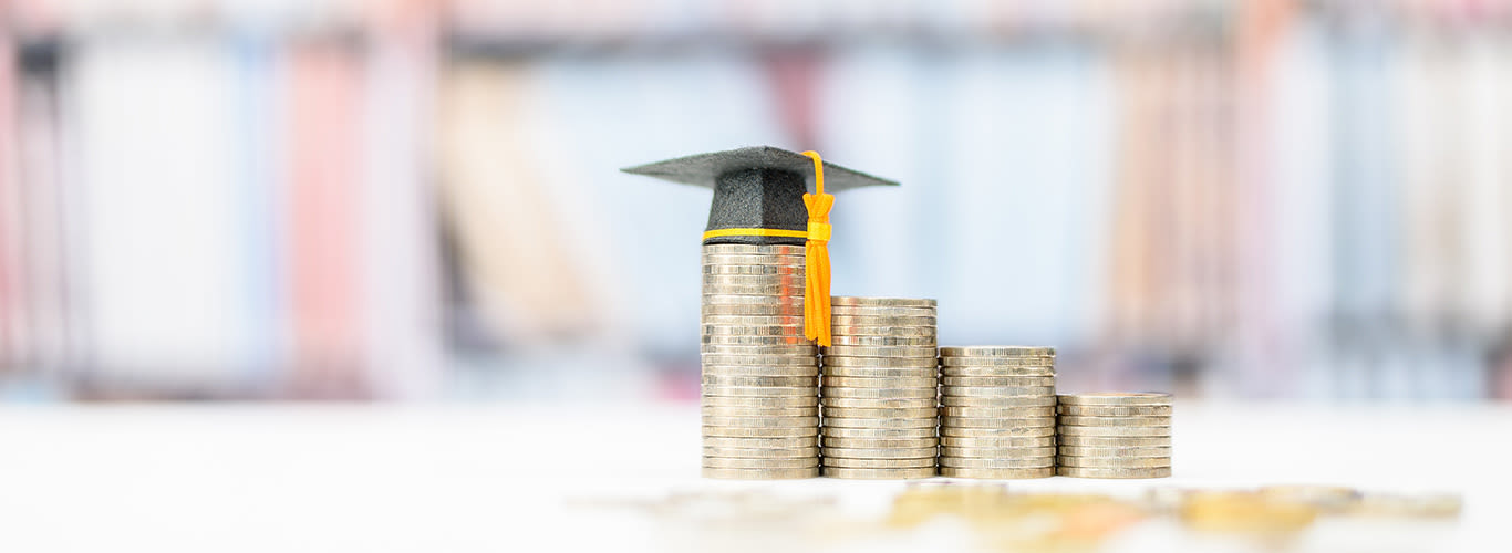 Tuition payment or tuition fee or expense for graduate study abroad program concept