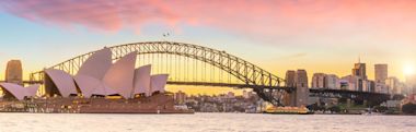 A wide landscape image of Australia's Lotus temple