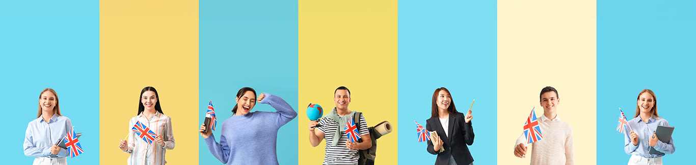 Popular Courses in the UK banner - Multiracial group of happy young friends bonding in London, England, UK