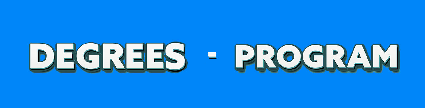 DEGREES - PROGRAMS on a blue background