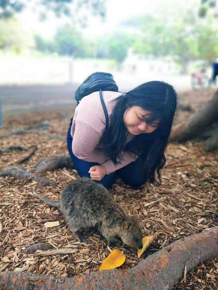 Jo Kee with an animal