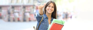 Smiling student giving a thumbs up - Ontario Universities Tips for preparing
